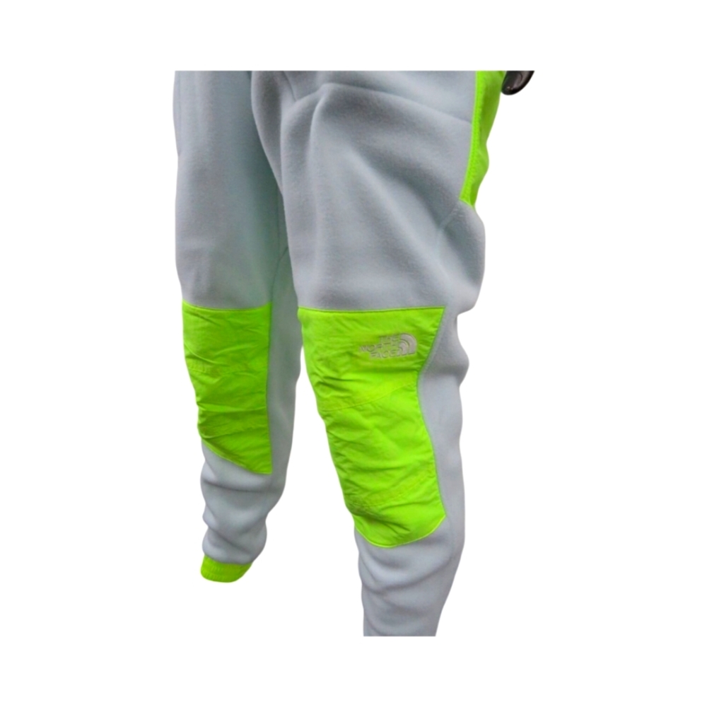 The North Face Gray and Neon Green Fleece Sweatpants